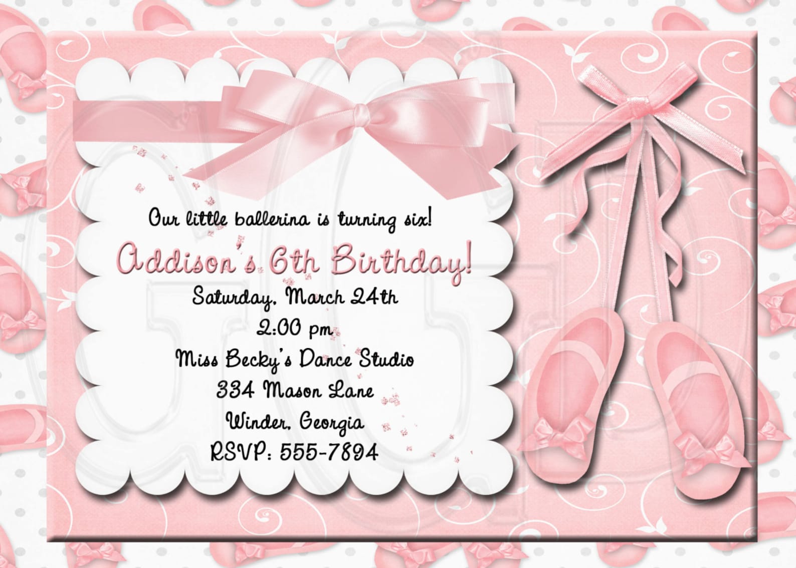 ballet invitation, ballerina birthday party, ballet slippers invite, ballet invitation, ballet birthday party, ballet invite -di