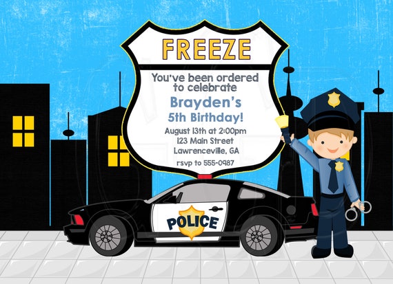 Police Invitation Fete Danniversaire De Police Cop Inviter Etsy Police Invitation Fete Danniversaire De Police Cop Inviter Etsy