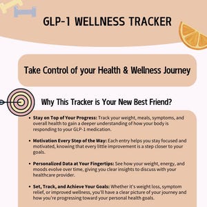 Complete GLP-1 Wellness Tracker | Digital Journal for Health, Diet, and Fitness