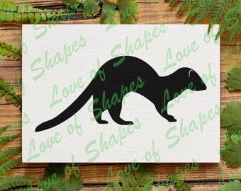 Furet (Version 3) - Téléchargement numérique, Ferret Silhouette, Ferret SVG, DXF