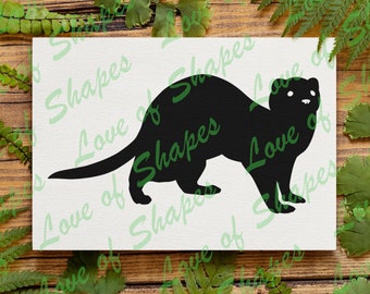 Ferret - Téléchargement numérique, Ferret Silhouette, Ferret SVG, DXF