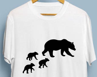 Mother Bear and 3 Cubs - Digital Download, Silhouette, Nursery Decor, SVG, DXF