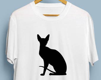 Sitting Sphynx Cat - Digital Download, Sphynx Cat Silhouette, Hairless Cat, Sphynx Cat SVG, DXF