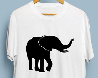 Elephant (version 2 with tusks) - Digital Download, Elephant Silhouette, Elephant SVG, DXF