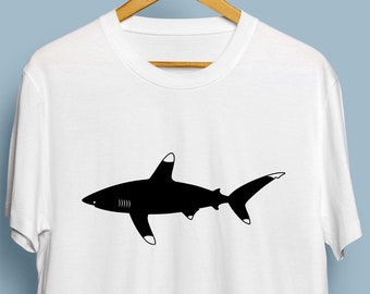 Oceanic Whitetip Shark - Digital Download, Oceanic Whitetip Shark Art, Oceanic Whitetip Shark Silhouette, Oceanic Whitetip Shark SVG, DXF