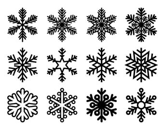 Snowflakes SVG DXF Pack - Digital Download, Christmas Snowflake designs, Snowflake SVG