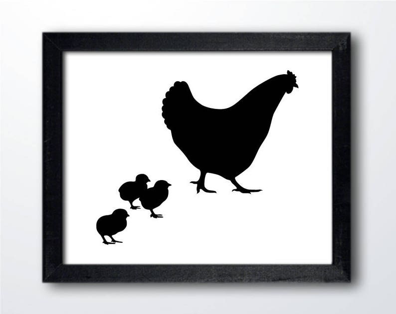 Download Mother Hen and Chicks Digital Download Chicken Silhouette ...