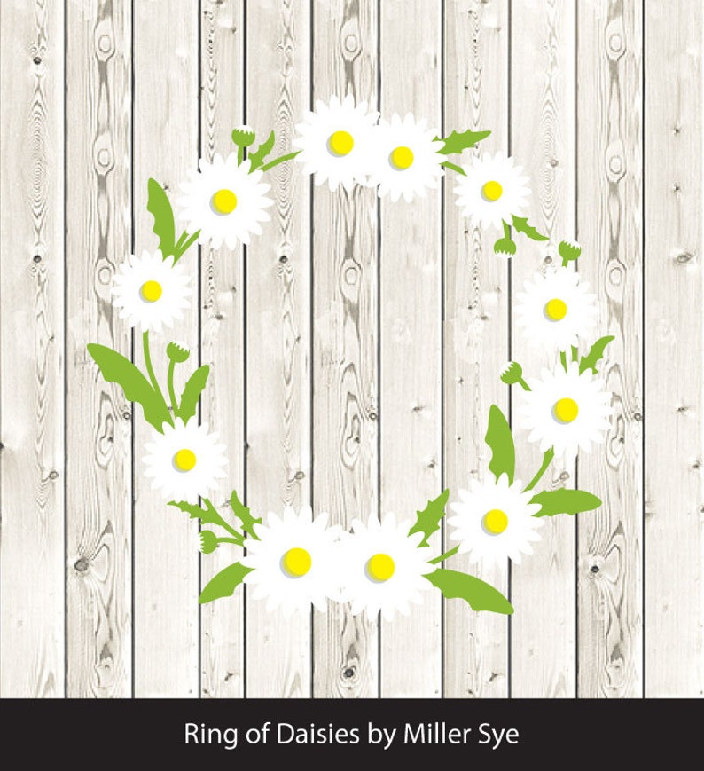 Download Ring of Daisies Flower Wreath SVG JPG PDF Digital | Etsy