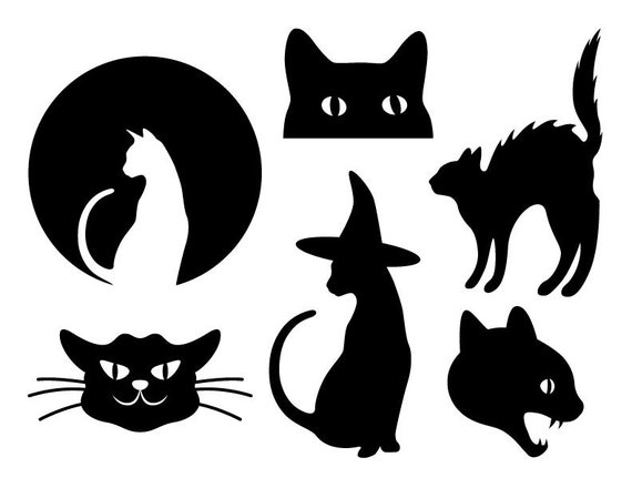 Halloween Cat SVG DXF Pack Digital Download Halloween Cat | Etsy