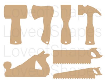 Woodworking Tool Gift Tags - Digital Download, SVG, DXF, PDF