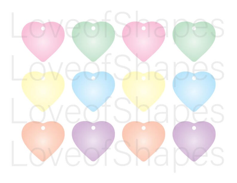 Candy Heart Gift Tags - Valentine's Day Gift Tag, Digital Download, SVG ...