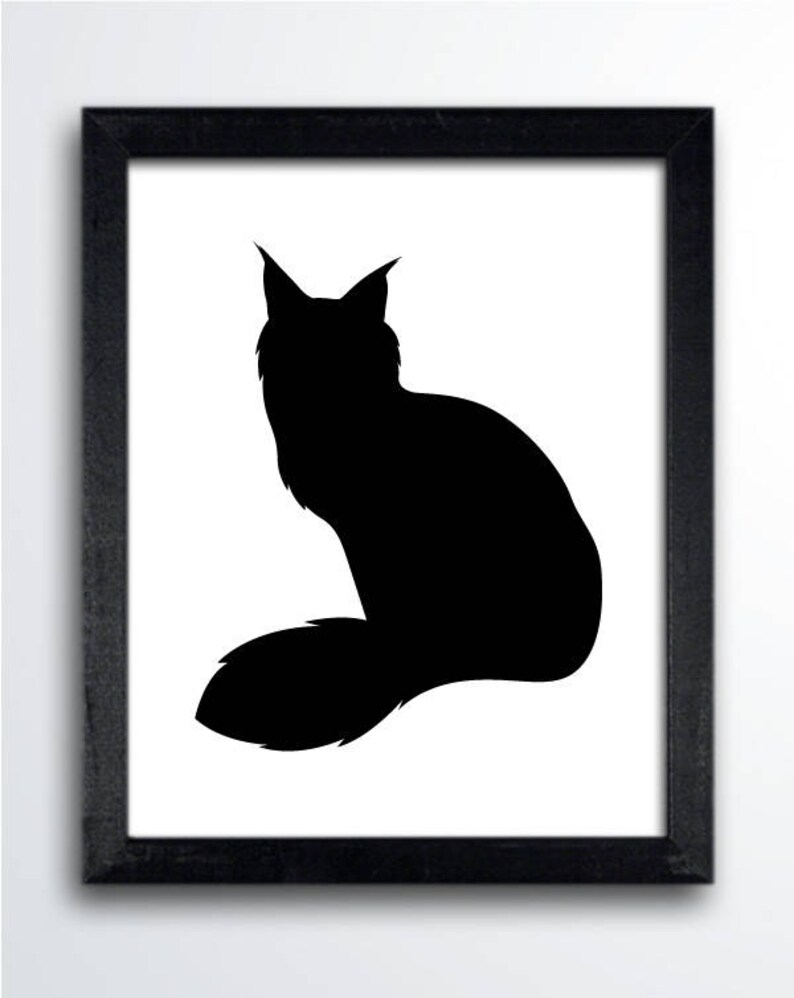 Sitting Maine Coon Cat Digital Download Maine Coon Cat Etsy