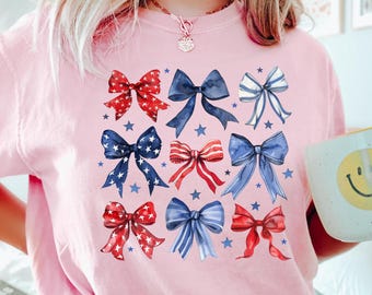 Coquette 4th of July Shirt, 4th of July, Coquette American Girl Shirt, Coquette Bow 4th of July Shirt, Freedom Shirt Women 4th Of July Shirt