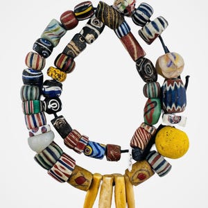 46 Antique Trade Beads | Akoso African Trade Beads | Rare Venetian Glass Beads | Antique Mixed Trade Beads #025