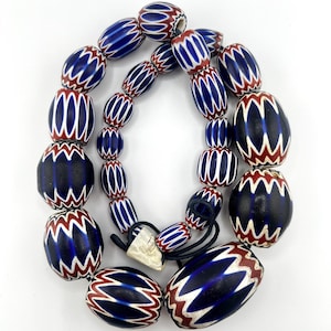 Six Layer Chevron Venetian Trade Beads  | Antique & Vintage Glass Beads | Rare Multi-Layered African Trade Beads  #027
