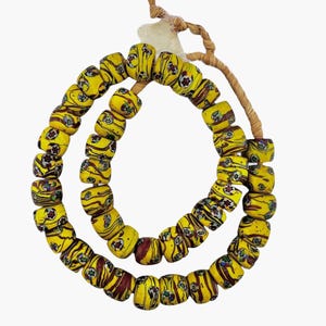 Antique Venetian Yellow Millefiori Trade Beads | Venetian Millefiori Beads | Vintage Mosaic Millefiori Beads for Jewelry Making  #018
