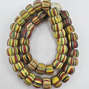 Antique  Venetian Striped Trade Beads | 16-Inch Strand with Authentic Venetian Glass Beads | African trade beads #350