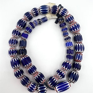 Chevron Beads Venetian Trade Beads | Antique & Vintage Glass Beads | Multi-Layered African Trade Beads | Authentic Collectible Jewelry #020