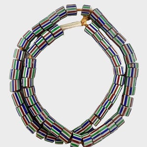 Venetian Trade Beads, Chevron Beads, Rare Vintage Jewelry Supplies, Authentic Venetian Glass for Crafting #169