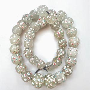 Antique Venetian White Skunk Beads | African Trade Beads | Vintage Jewelry Supplies #332-A