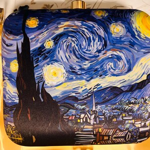 Starry Night Printed Clutch, Van Gogh bags, Memsaheb clutch, Spring collection