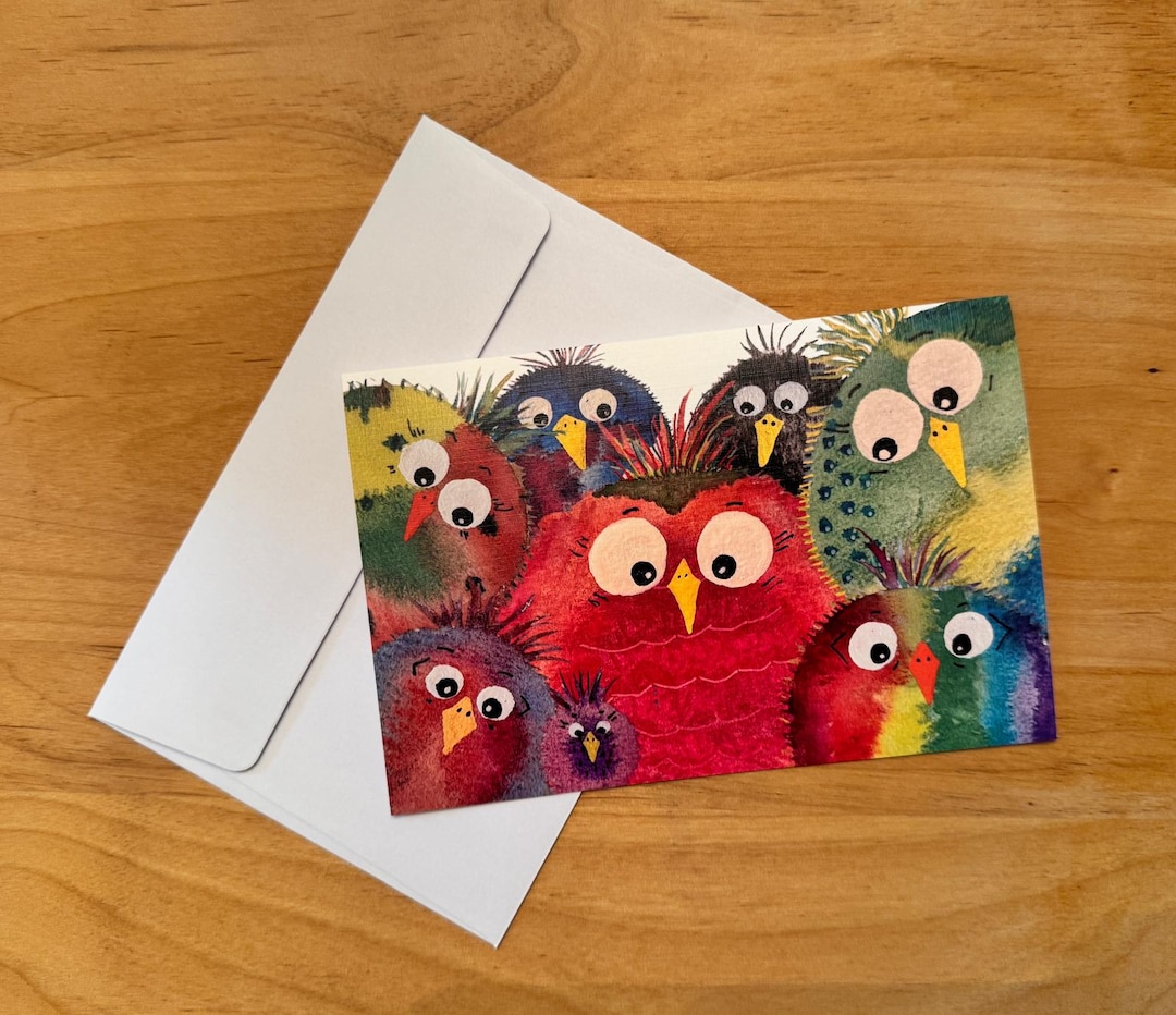 Whimsy Os Whimsical Bird Cards - Set of Eight - Etsy