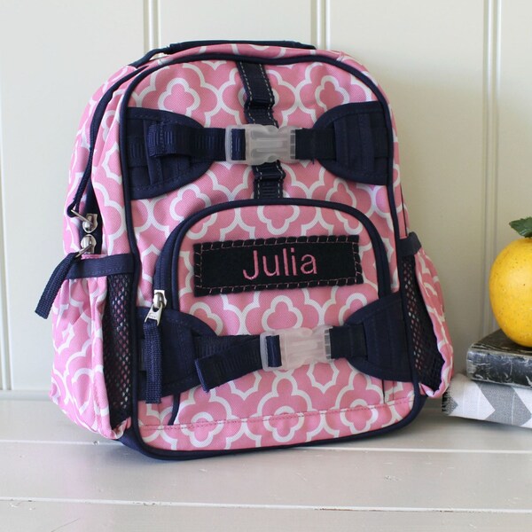 Baby Backpack With Monogram Pottery Barn (Mini Size) -- Pink Geo