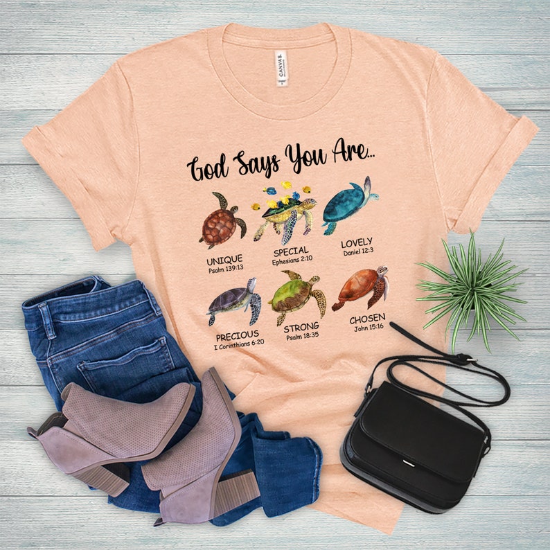 Turtle Bible Verse Shirt God Says You Are Turtles Christian - Etsy