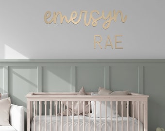 Nom personnalisé découpé pour chambre de bébé, prénom en bois, lettres découpées en bois, cadeau pour chambre de bébé, cadeau de baby shower, décoration de chambre d'enfant