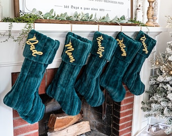 Teal Christmas Stocking, Customized Vienna Spruce Xmas Decor, Personalized Christmas Stocking, Mallard Xmas Stockings