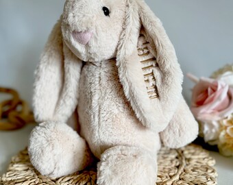 Cadeau personnalisé pour bébé, lapin brodé, peluche personnalisée, lapin personnalisé, lapin latte monogrammé pour baby shower