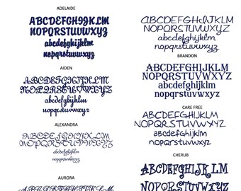 Add Embroidery Choose Your Font