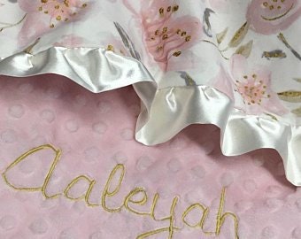 satin baby blankets personalized