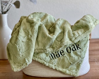 Sage Baby Blanket Minky Baby Blanket,Newborn Girl or Newborn Boy, Baby Blanket