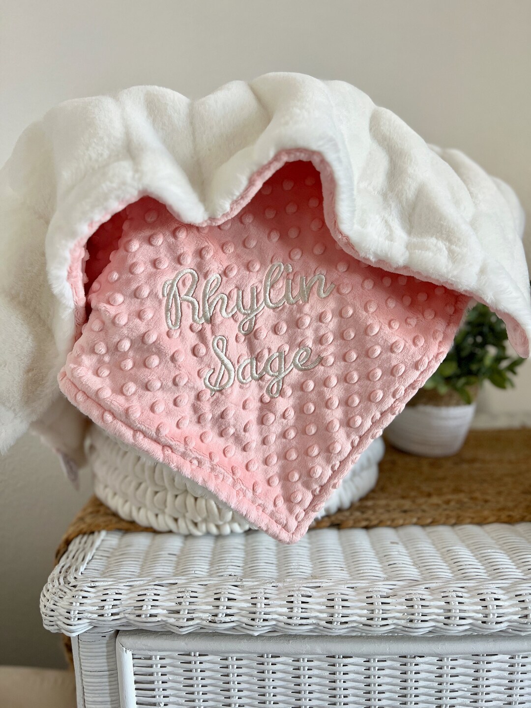 Personalized Baby Blanket, Neutral Baby Blanket, Sydney Natural and You