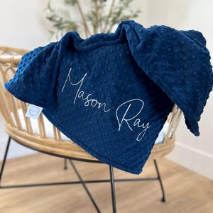 Personalized Baby Gift, Navy Minky Baby Blanket, Baby Gift, Baby Shower Gift, Simple Baby Blanket, Personalized Newborn Gift