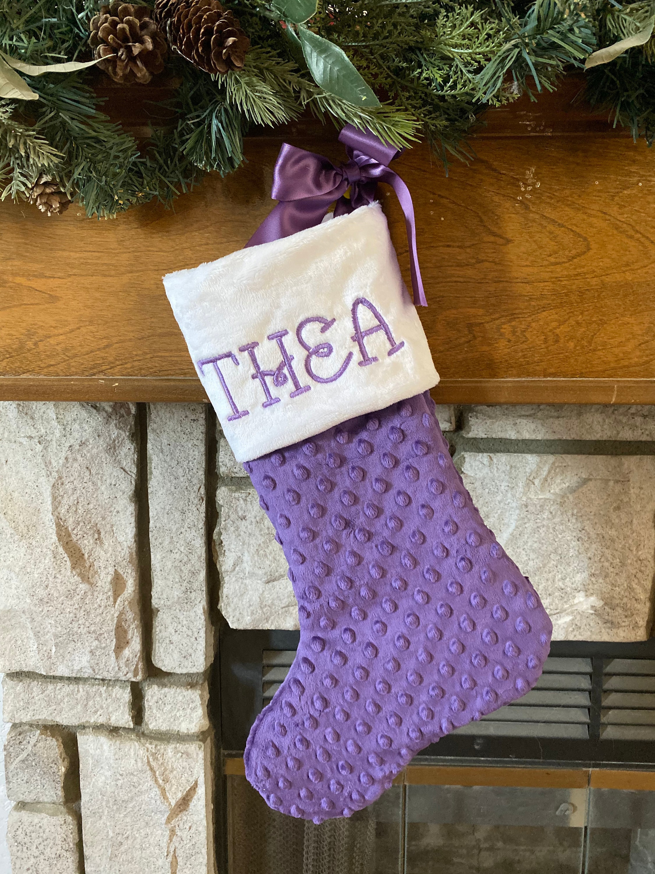 Personalized Christmas Stocking, Make Your Own Christmas stocking, Purple Christmas gift, Amethyst Christmas Stocking, Rainbow Christmas