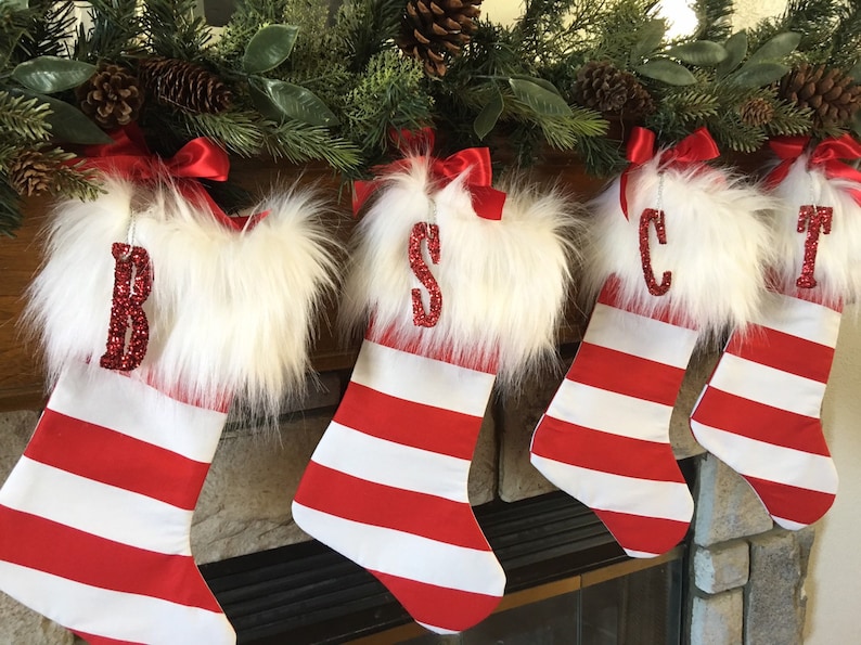 8" Velvet Monogram Stockings with Embroidered Letters A,B,D,G,K,M,R,S NEW 8" Velvet Monogram Stockings with Embroidered Letters A,B,D,G,K,M,R,S NEW