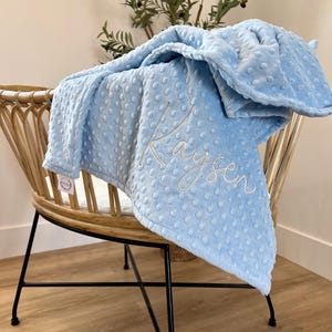 Personalized Baby Blanket, Personalized Baby Gift, Minky Baby Blanket, Baby Gift, Shower Gift, Blue Baby Blanket, Personalized Newborn Gift