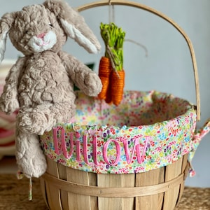 Embroidered Easter Basket, Custom Kids Basket, Easter, Basket, Personalized Easter Basket