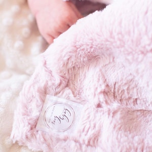 Personalized Baby Gift, Rosewater Pink baby blanket, Personalized Baby Blanket, Neutral Minky Baby Blanket, Baby Shower Gift, Newborn Gift,