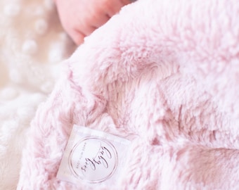 Blush Hide baby blanket, Personalized Baby Blanket, Neutral Minky Baby Blanket, Baby Shower Gift, Newborn Gift,