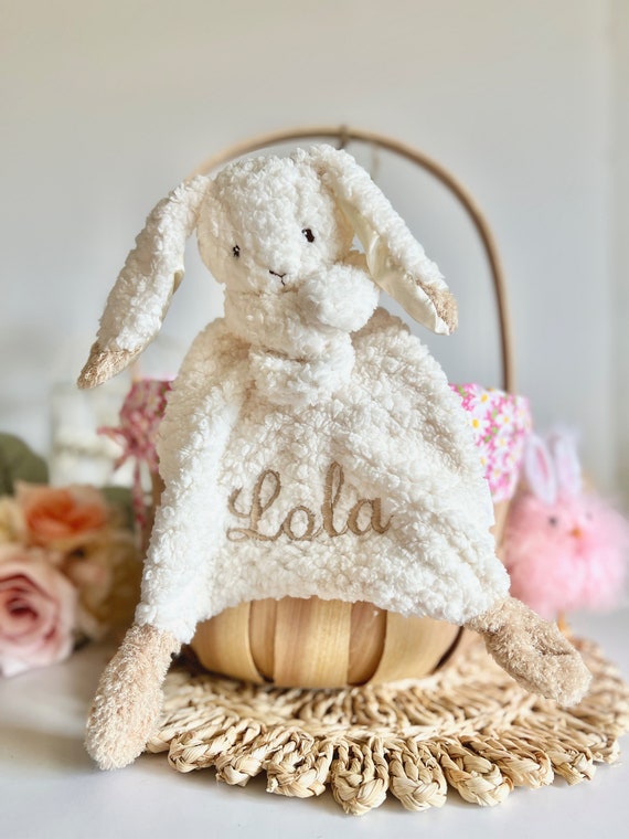 Personalized Baby Bunny Lovey Small Security Blanket Rabbit Lovey Newborn Accessory Etsy Canada