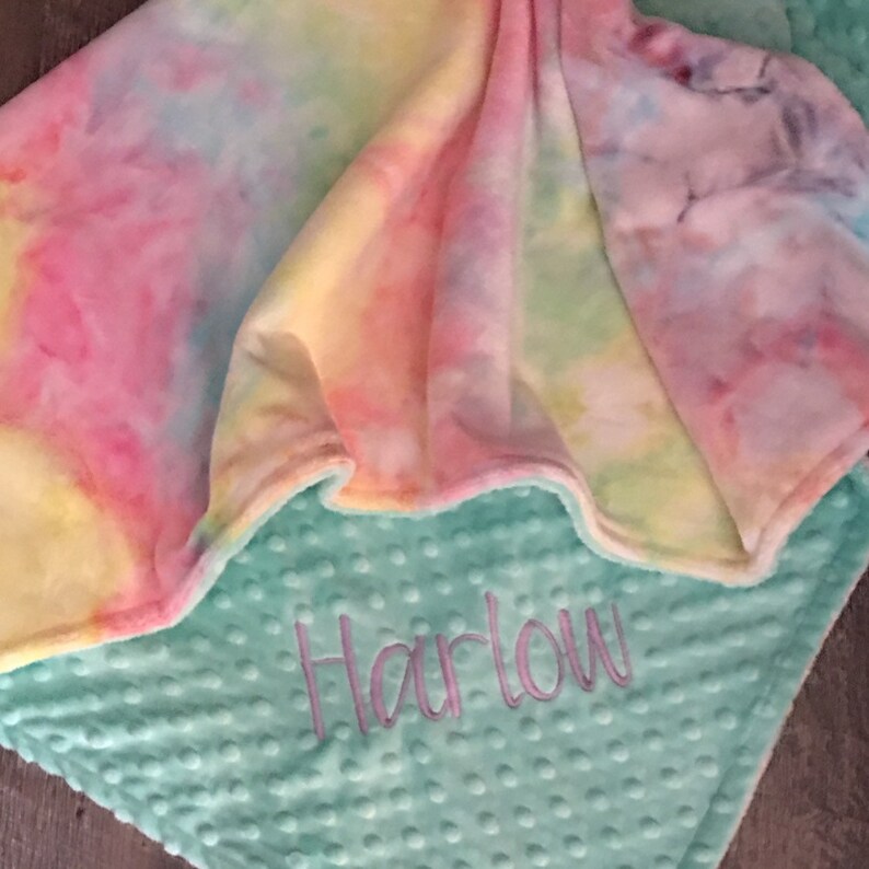 Personalized Baby Blanket Tie Dye Minky Baby Blanketnewborn Etsy