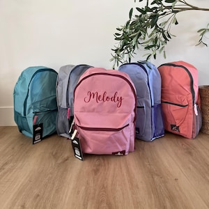 Personalized Girls Backpack with Name, Embroidered School Bookbag, Custom Kids Back to School Backpack, Girls School Bag with Name
