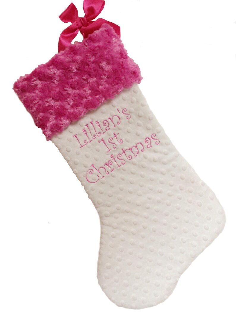 Personalized Christmas Stocking Baby's Girls First Etsy Christmas Stocking For Baby