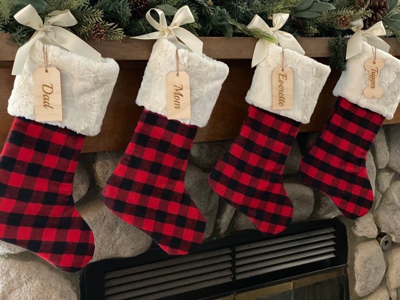 Buffalo check  stocking Plaid Christmas stocking image 0