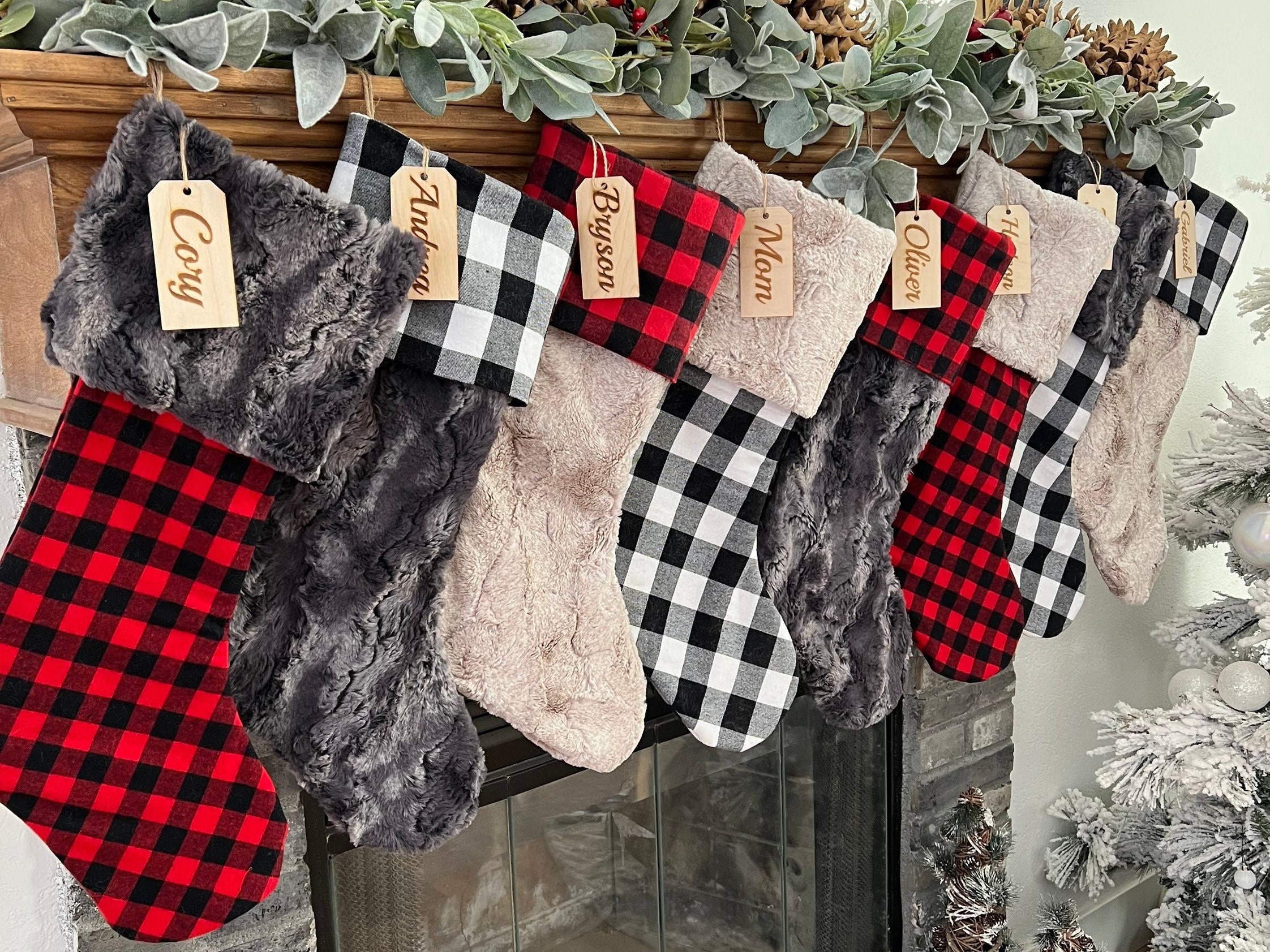 Checkered Christmas Socks Checkered Christmas Socks