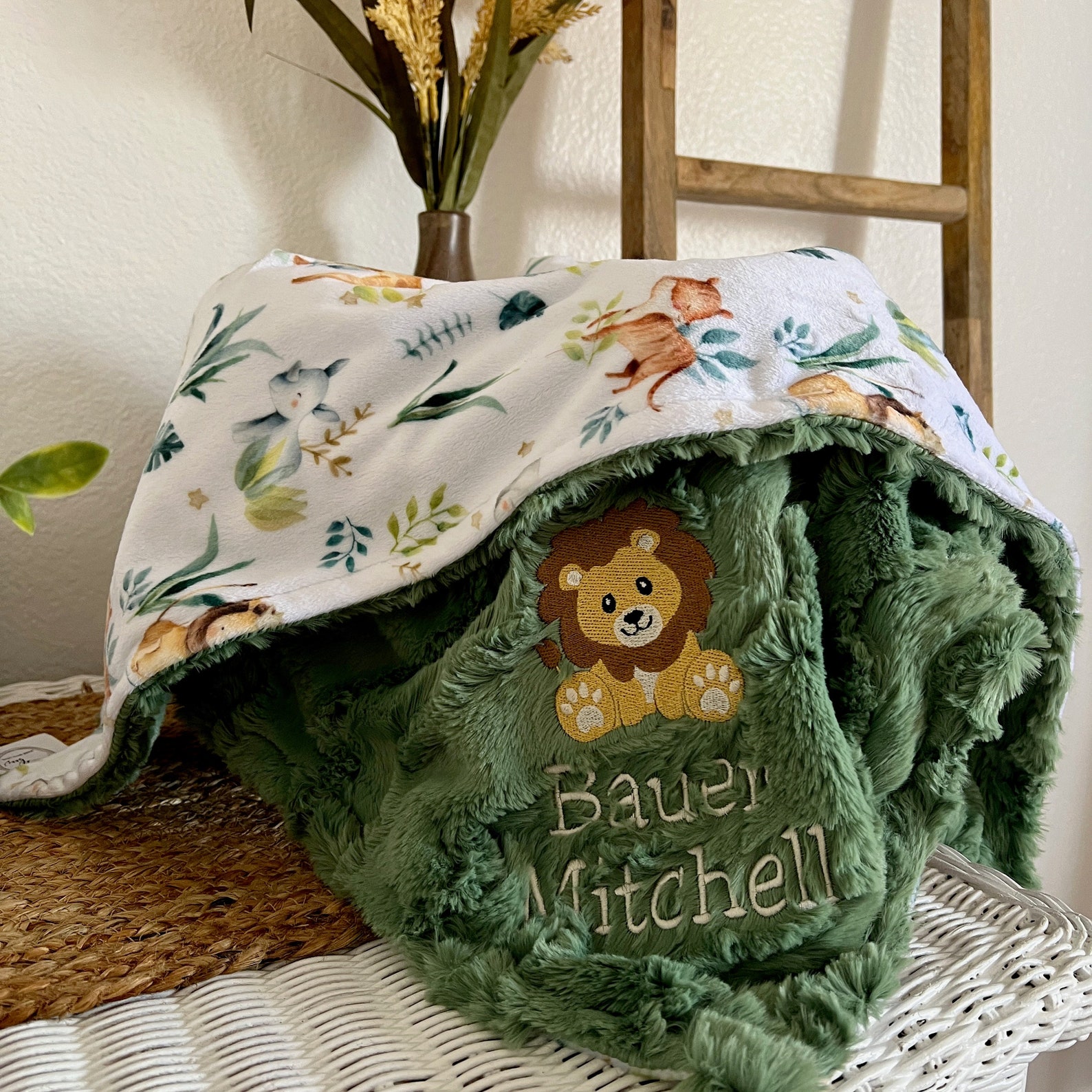 Safari Personalized Baby Blanket