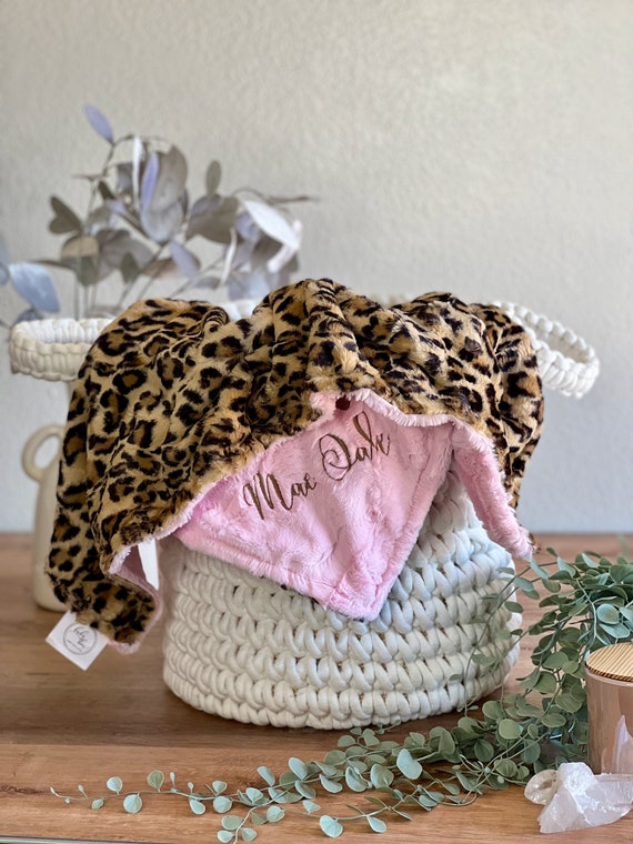 Personalized Baby Blanket Leopard Sand Minky and You Choose Minky Back Baby Blanket Newborn Girl Gift Baby Shower Gift Cheetah Blanket Etsy